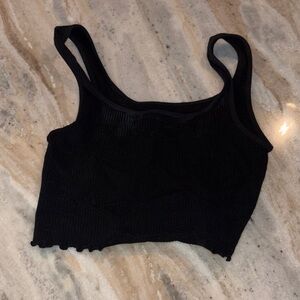 Aeropostale Black Ribbed Crop Top